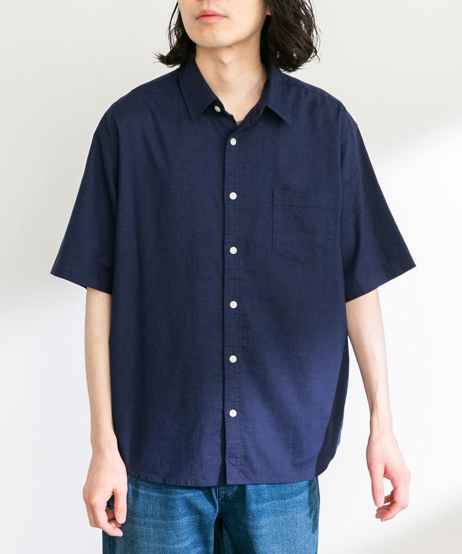 Sonny Label 「『吸水速乾/接触冷感』リネン混ハーフスリーブシャツ」|シャツ・ブラウス|