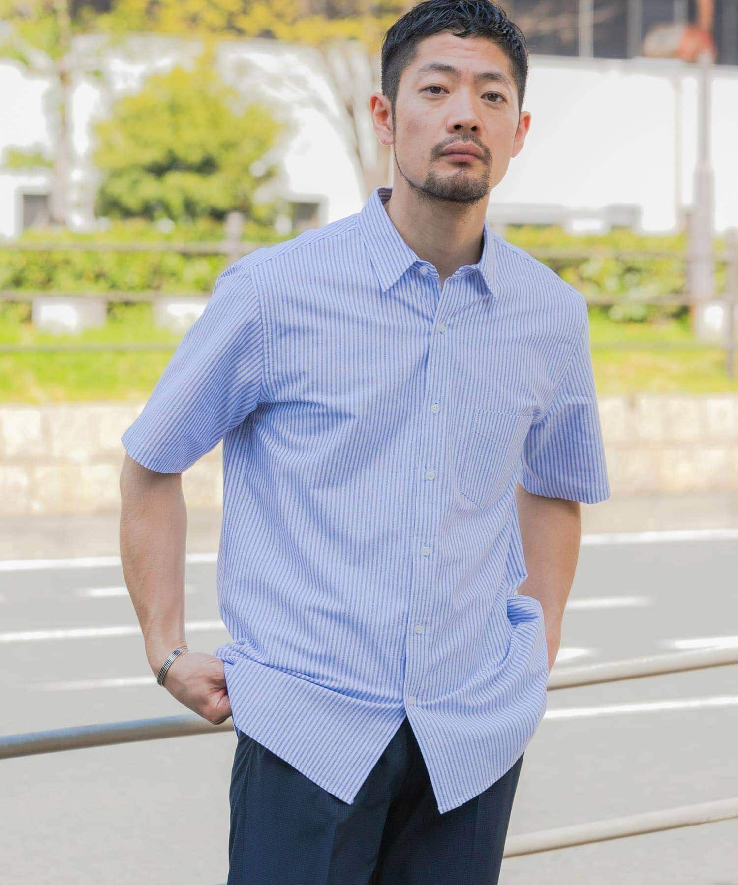 URBAN RESEARCH ROSSO「『抗菌/消臭』『XXLサイズあり』ハイパフォーマンスオックス半袖シャツ」|シャツ・ブラウス|