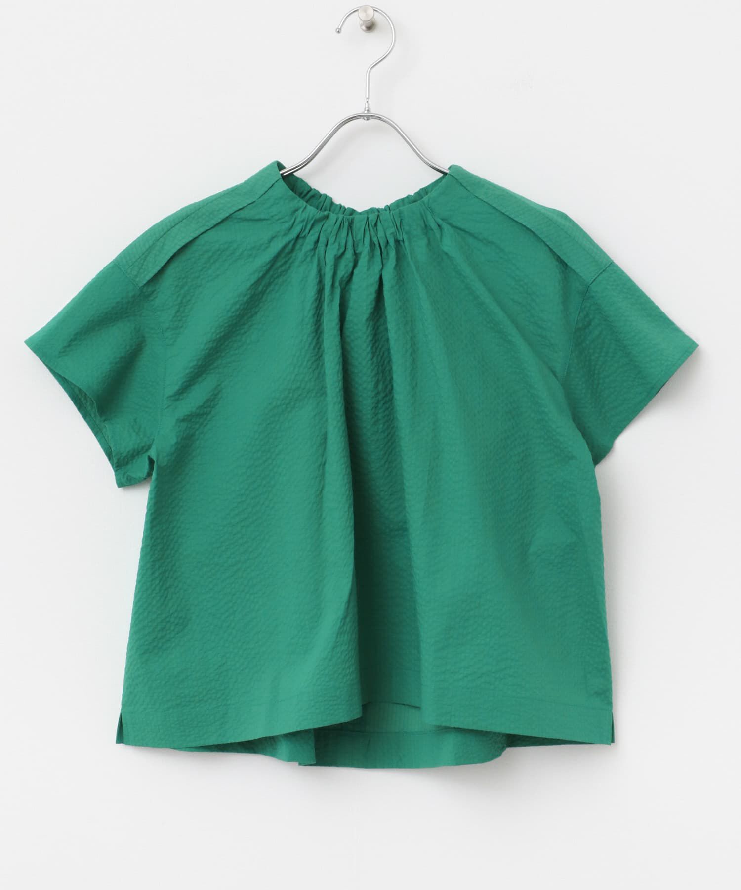 URBAN RESEARCH ROSSO「シアサッカーショートギャザーブラウス」|シャツ・ブラウス|