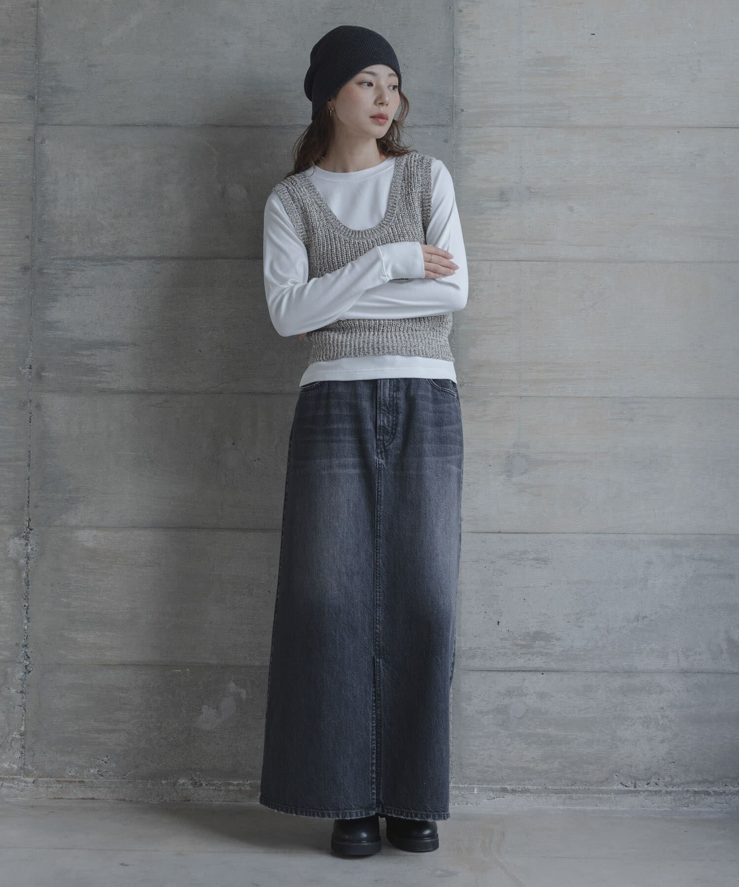 Sonny Label 「メランジテープヤーンUネックニットベスト」|ベスト・ジレ|