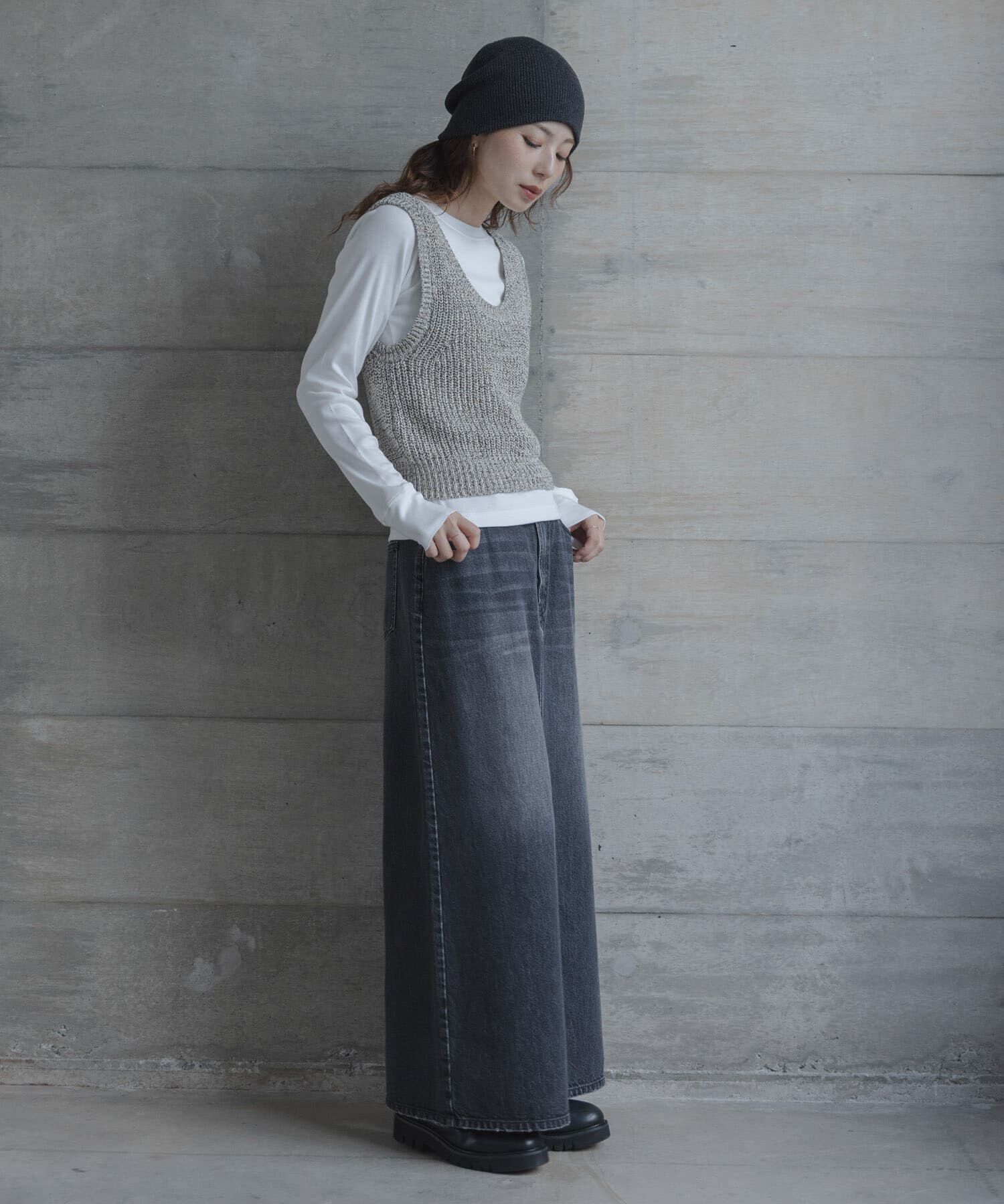 Sonny Label 「メランジテープヤーンUネックニットベスト」|ベスト・ジレ|