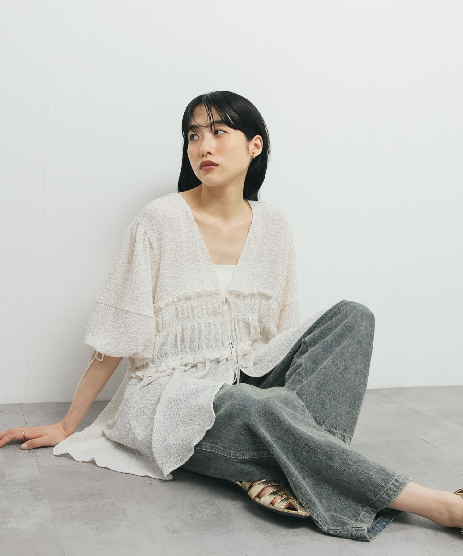  「フロントリボンチュニック」|シャツ・ブラウス|