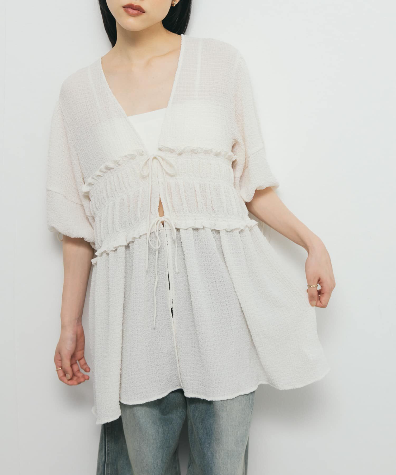  「フロントリボンチュニック」|シャツ・ブラウス|