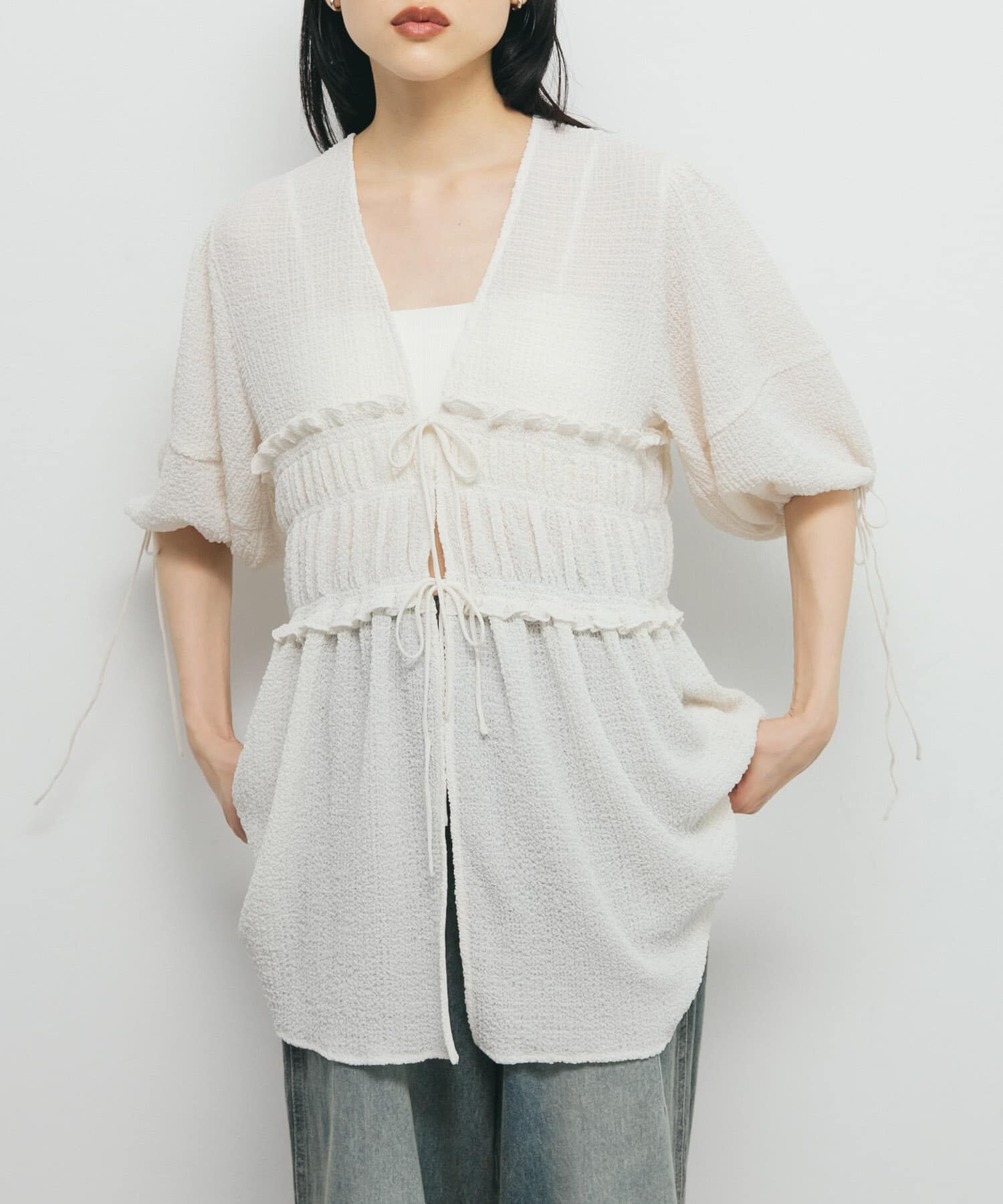  「フロントリボンチュニック」|シャツ・ブラウス|