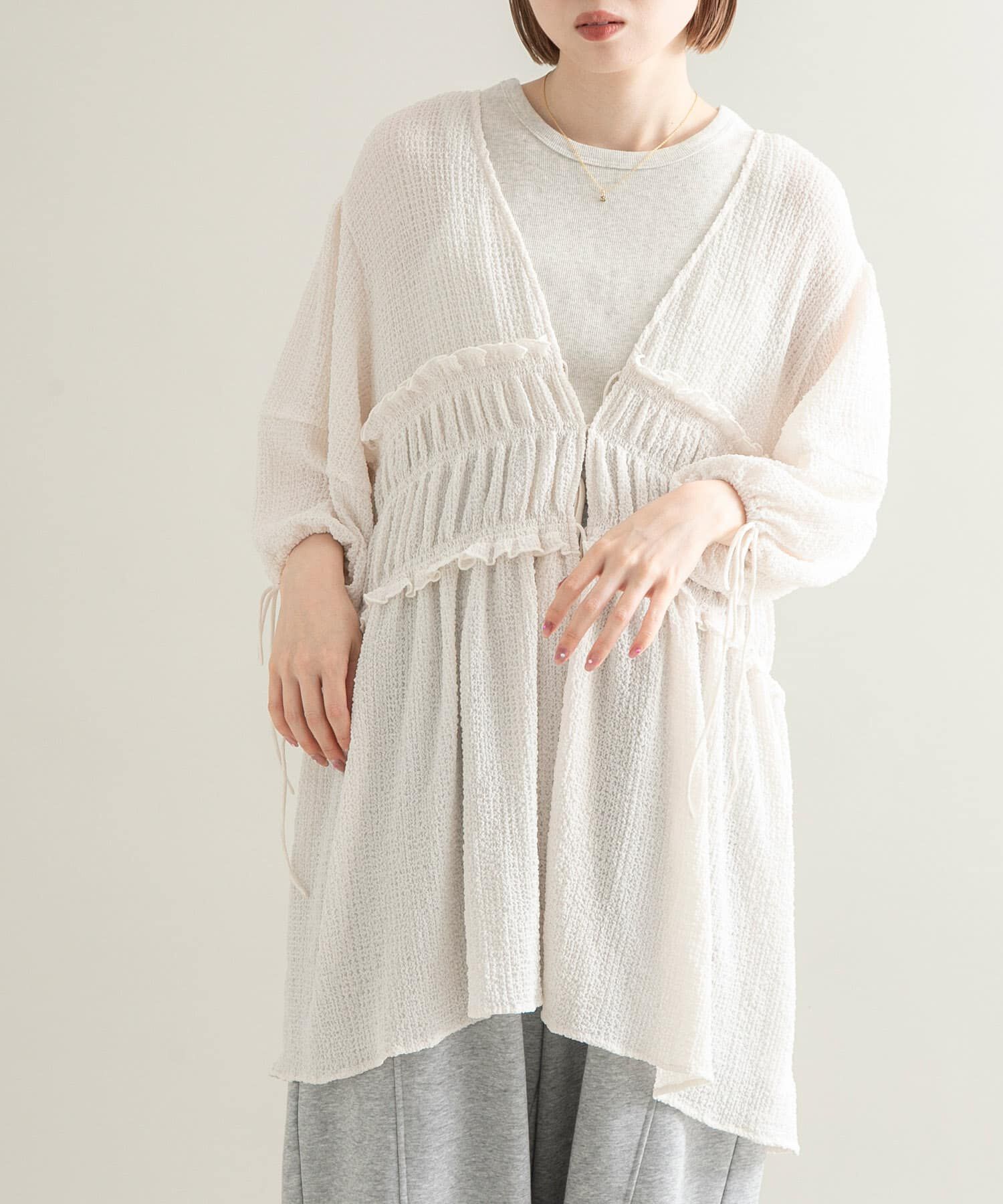  「フロントリボンチュニック」|シャツ・ブラウス|