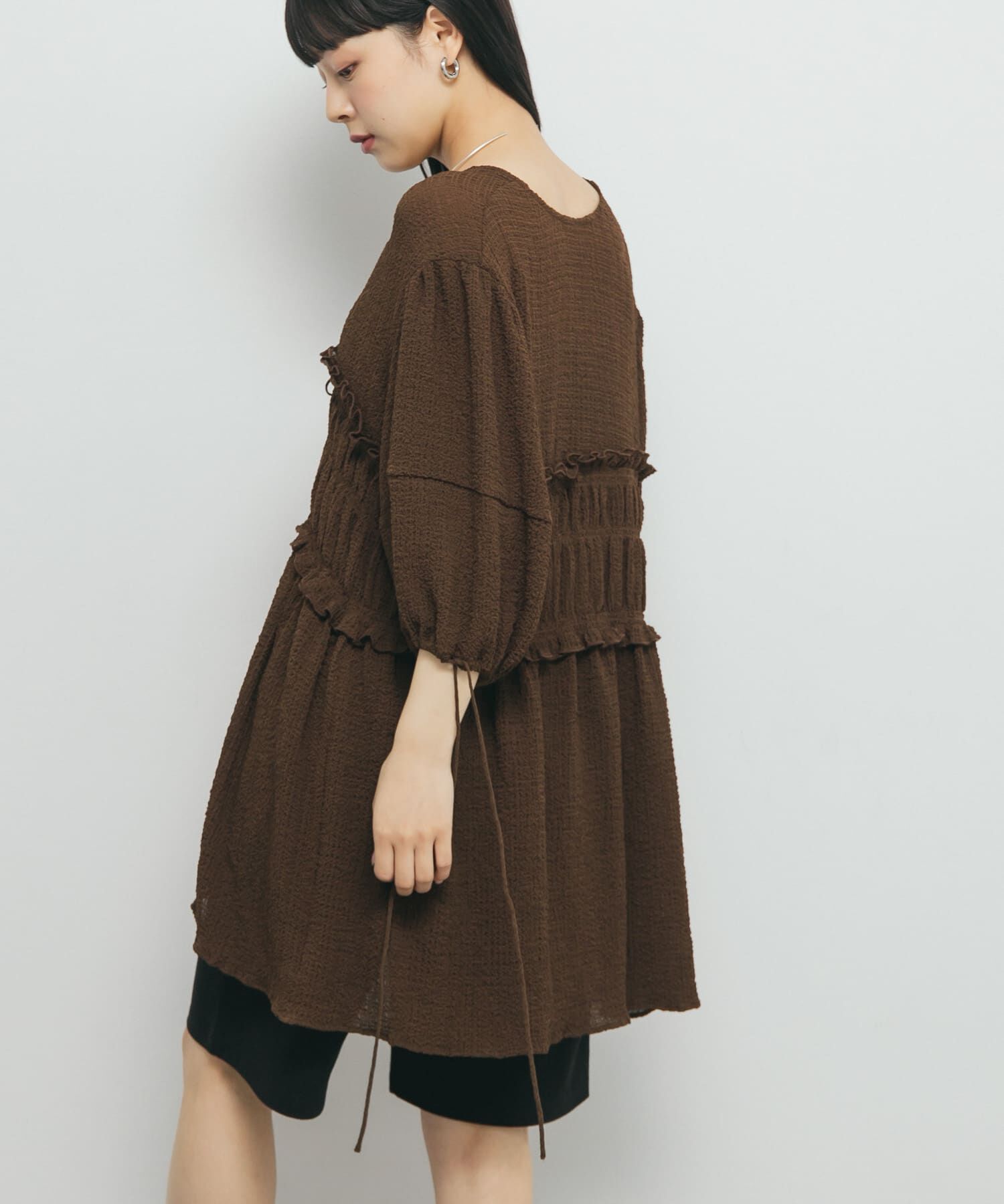  「フロントリボンチュニック」|シャツ・ブラウス|