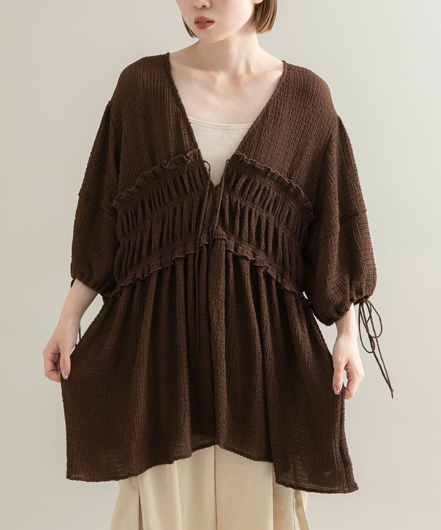  「フロントリボンチュニック」|シャツ・ブラウス|