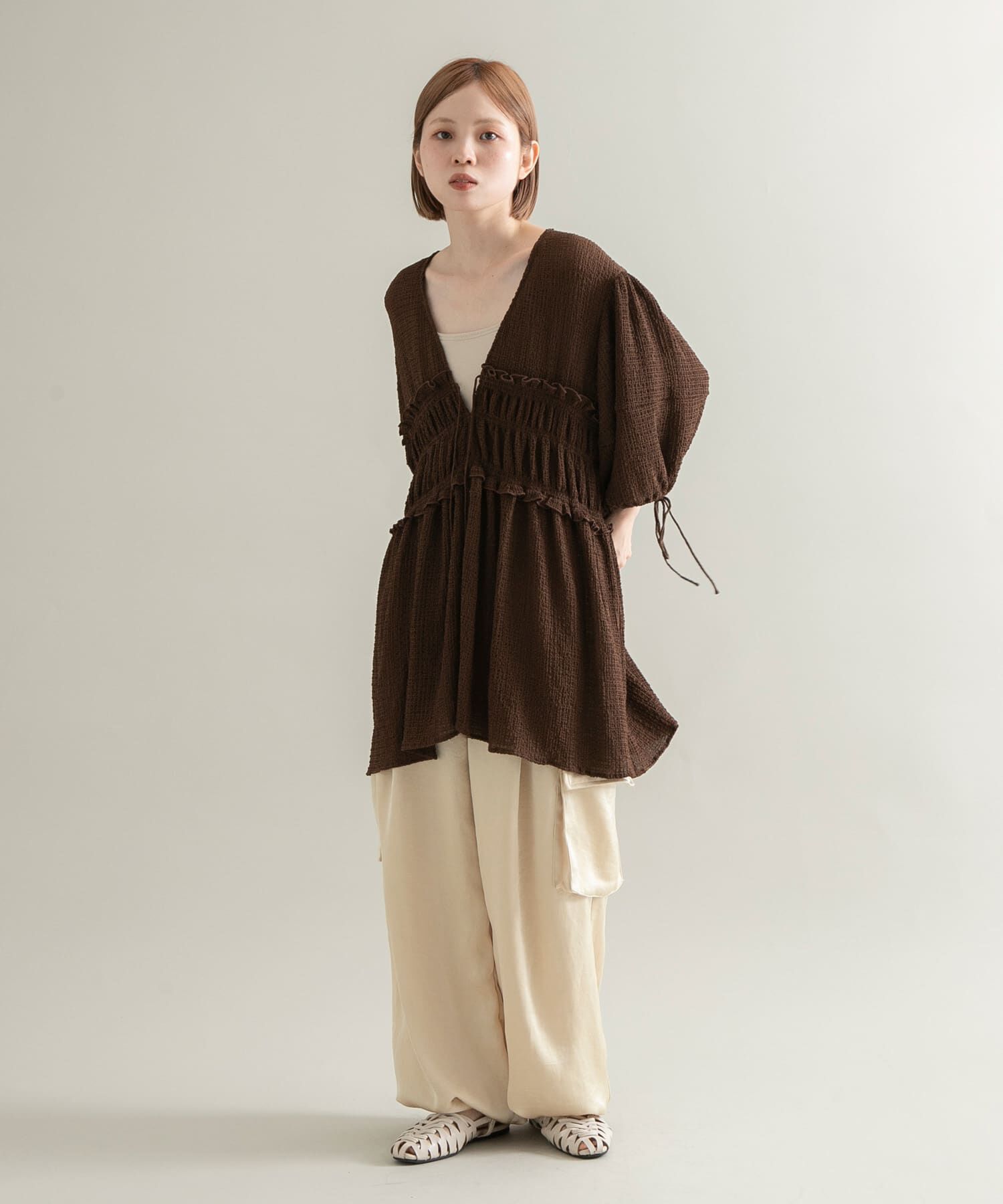  「フロントリボンチュニック」|シャツ・ブラウス|