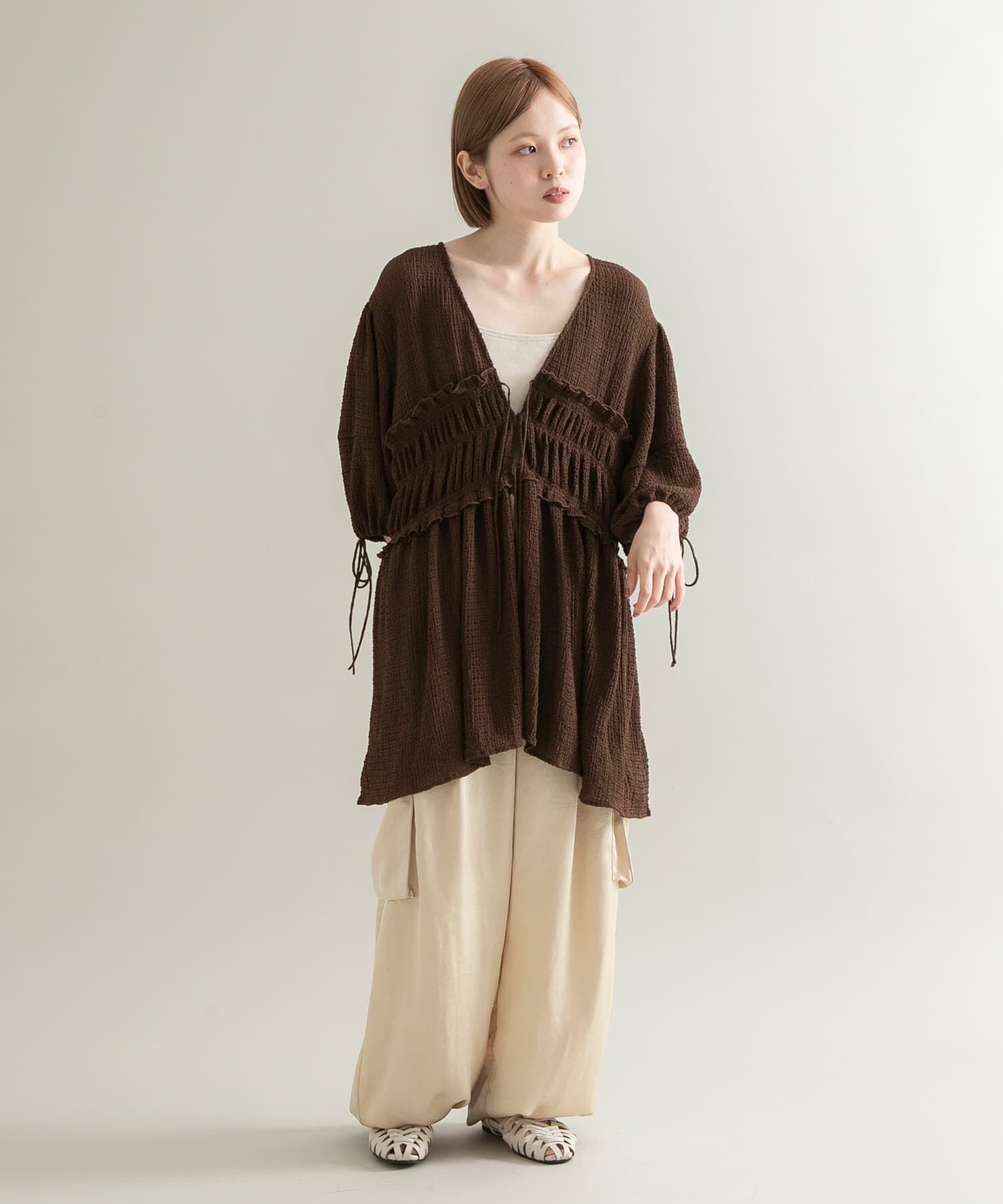  「フロントリボンチュニック」|シャツ・ブラウス|