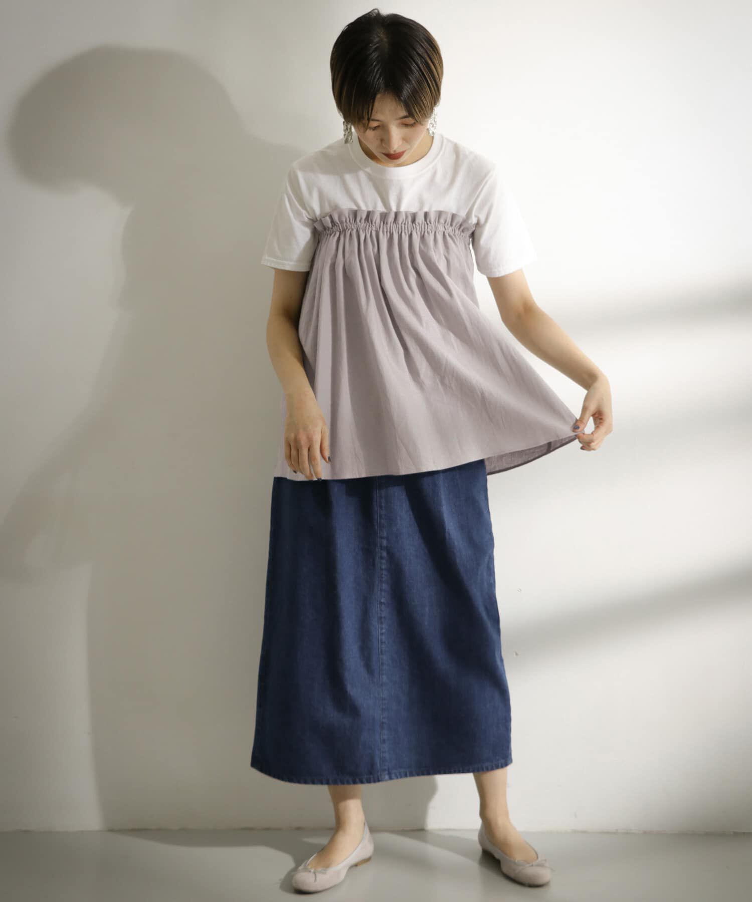  「リネンギャザーキャミ&there4;」|キャミソール|