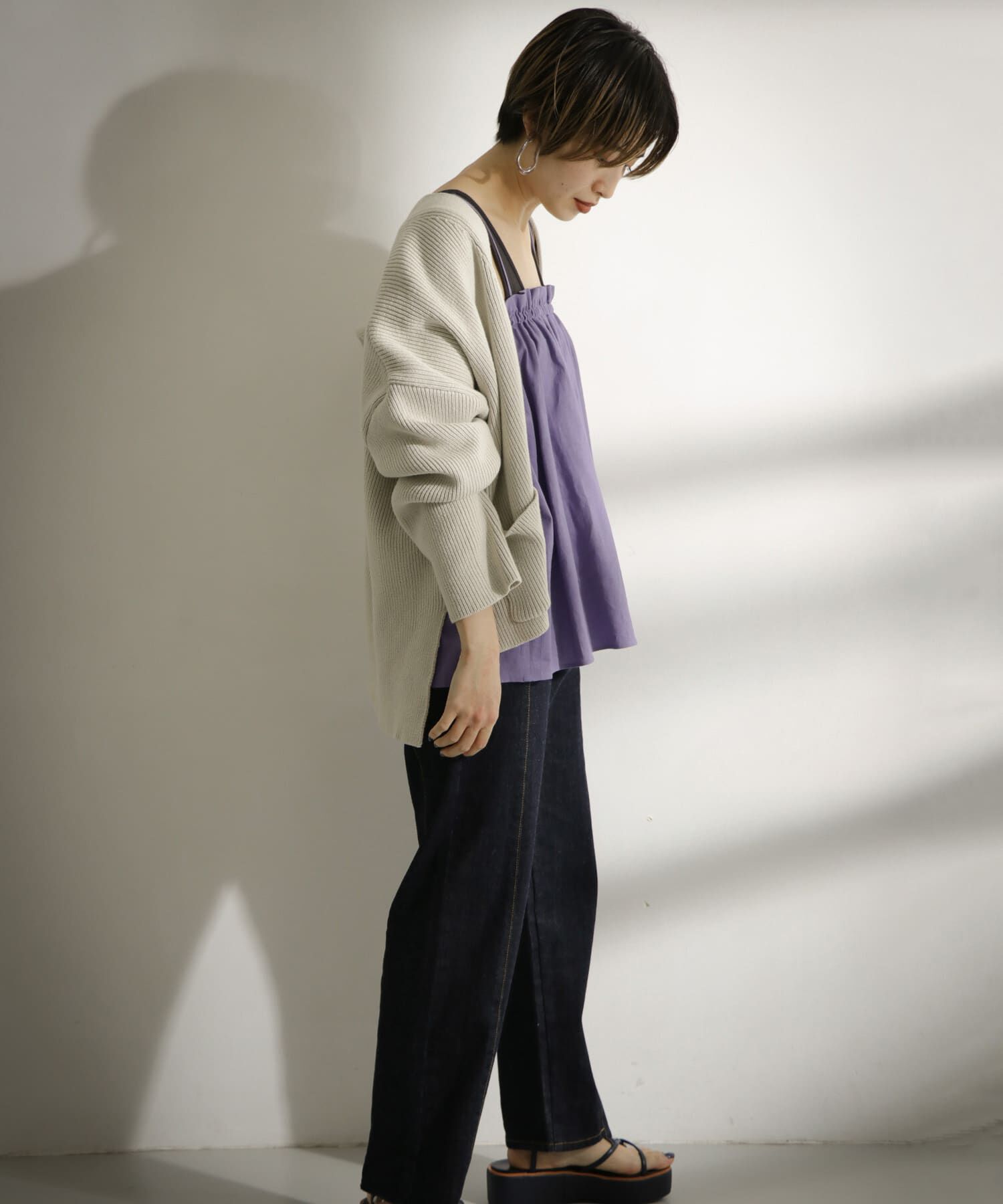  「リネンギャザーキャミ&there4;」|キャミソール|