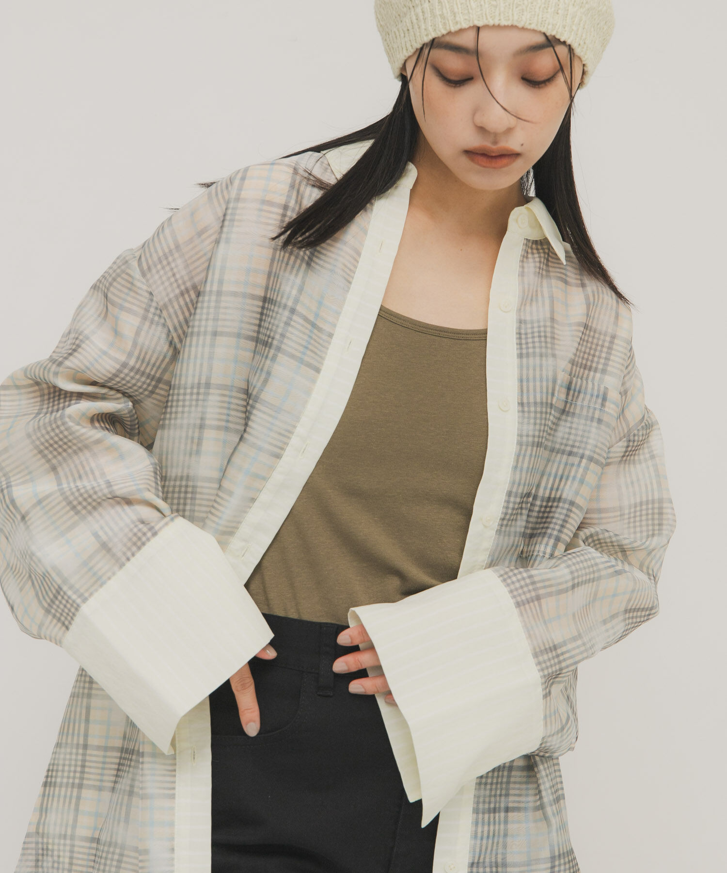  「スパゲティストラップカップ付きキャミ」|キャミソール|