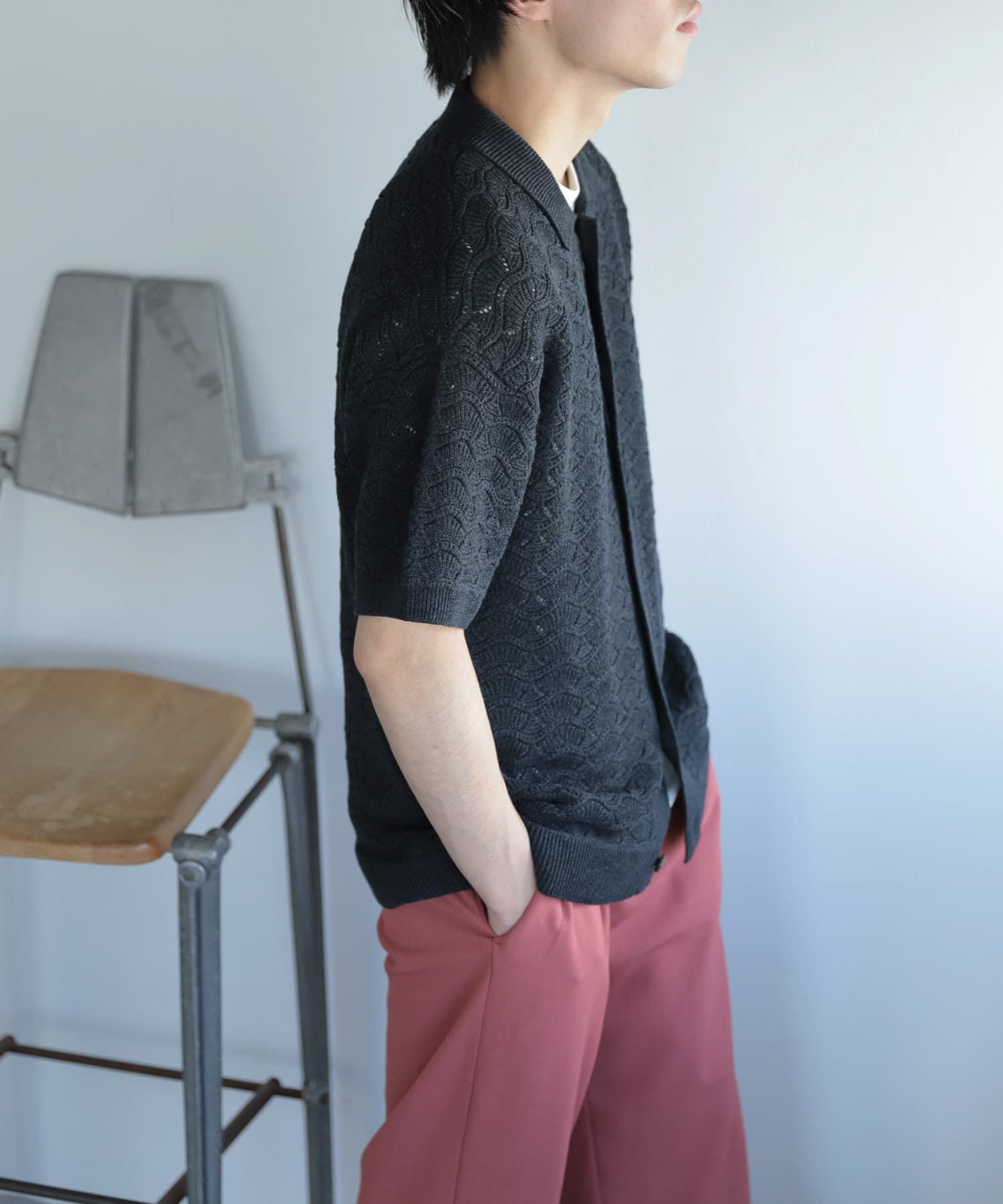 SENSE OF PLACE by URBAN RESEARCH「『ユニセックス』『洗濯可』レースアミカーディガン(5分袖)」|カーディガン|