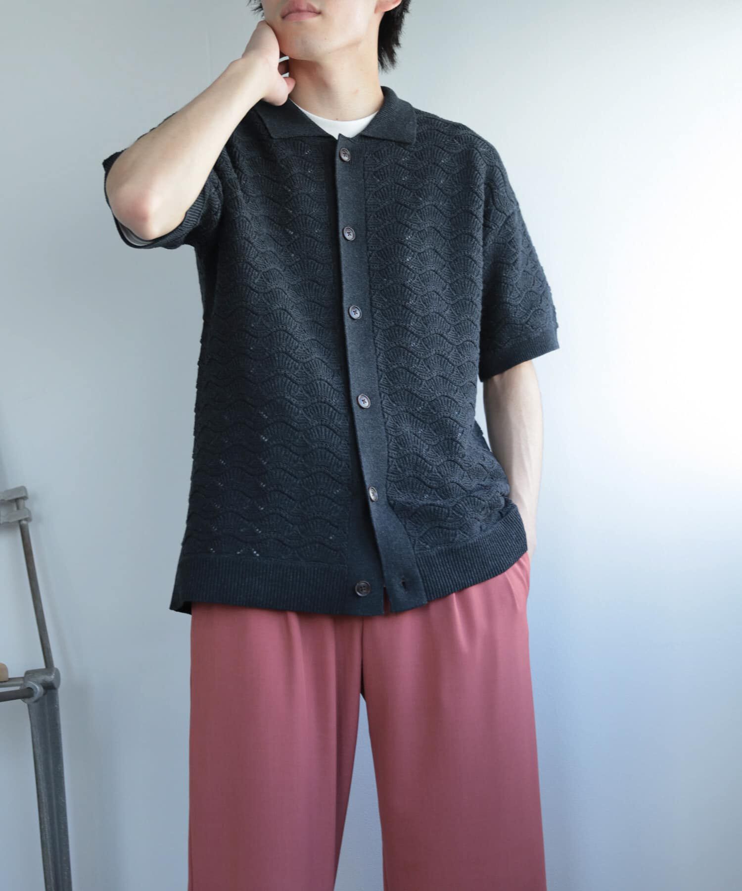 SENSE OF PLACE by URBAN RESEARCH「『ユニセックス』『洗濯可』レースアミカーディガン(5分袖)」|カーディガン|