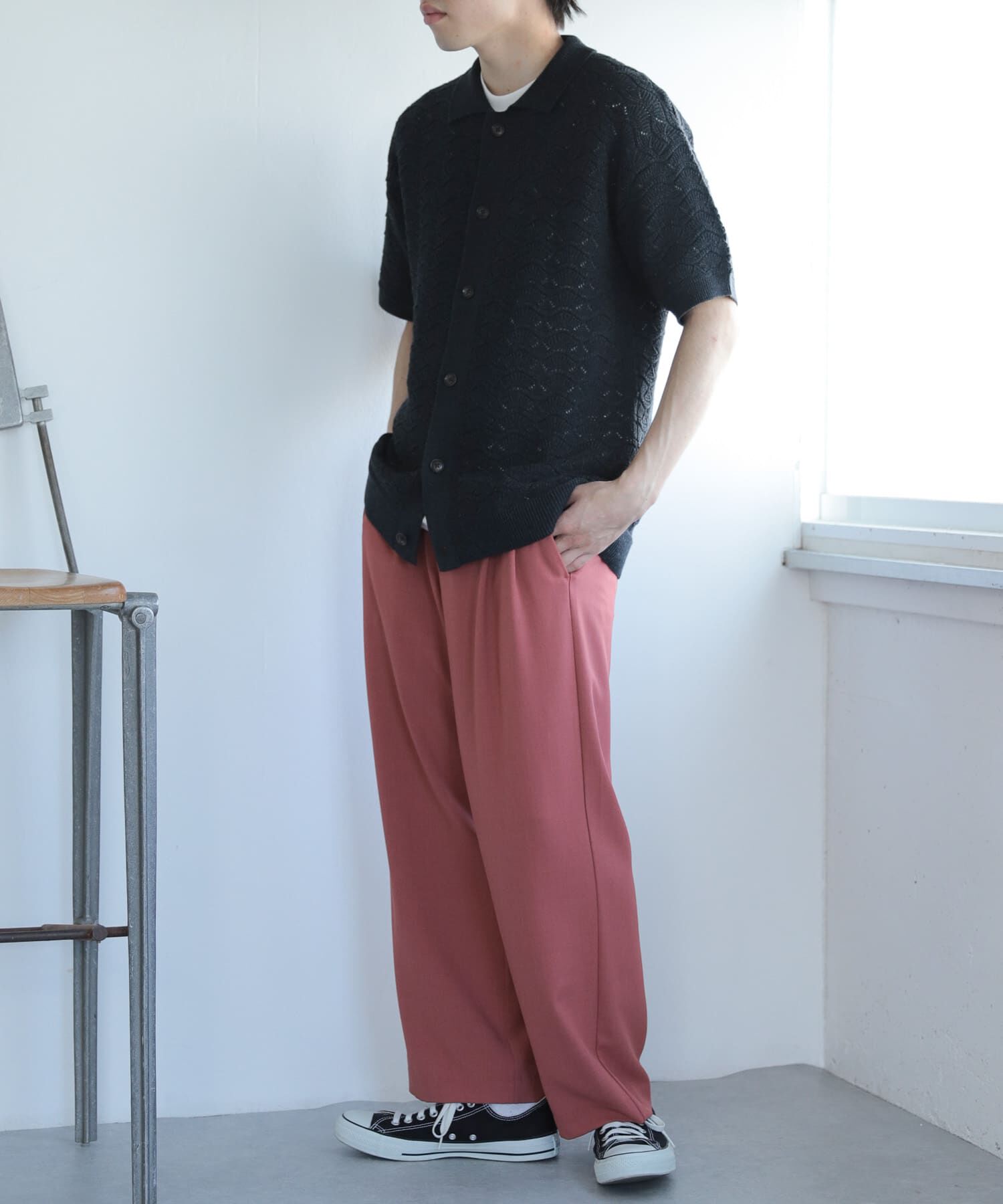 SENSE OF PLACE by URBAN RESEARCH「『ユニセックス』『洗濯可』レースアミカーディガン(5分袖)」|カーディガン|