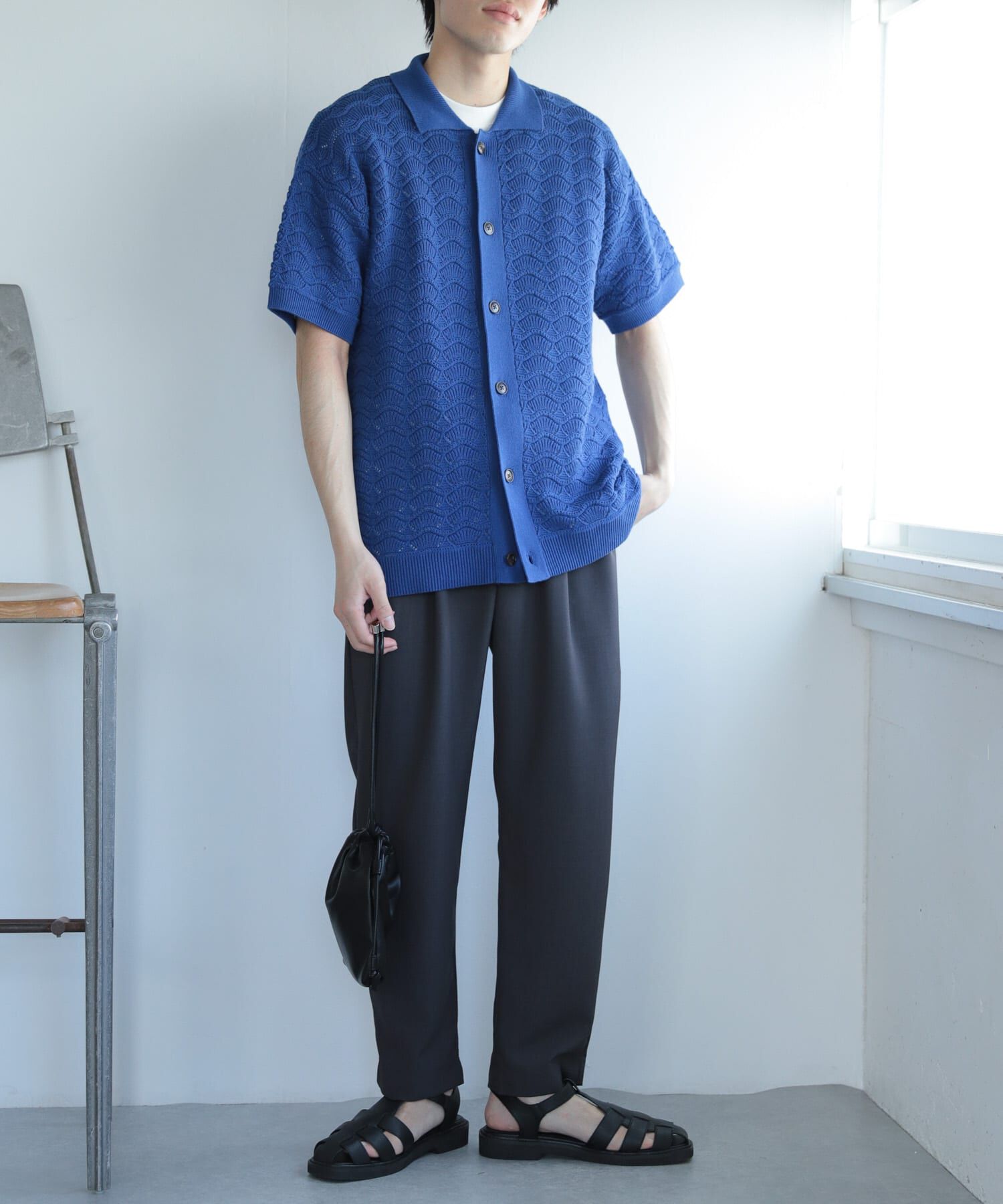 SENSE OF PLACE by URBAN RESEARCH「『ユニセックス』『洗濯可』レースアミカーディガン(5分袖)」|カーディガン|