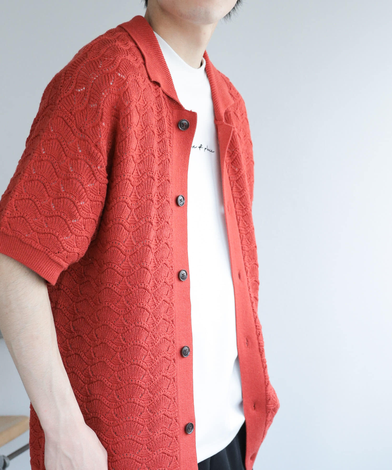 SENSE OF PLACE by URBAN RESEARCH「『ユニセックス』『洗濯可』レースアミカーディガン(5分袖)」|カーディガン|