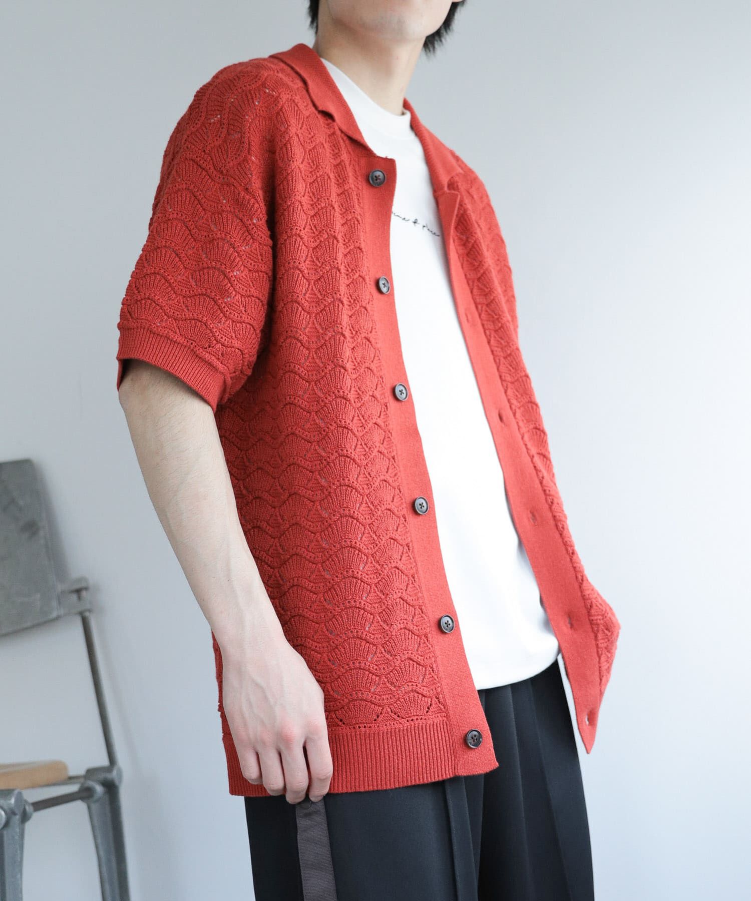 SENSE OF PLACE by URBAN RESEARCH「『ユニセックス』『洗濯可』レースアミカーディガン(5分袖)」|カーディガン|