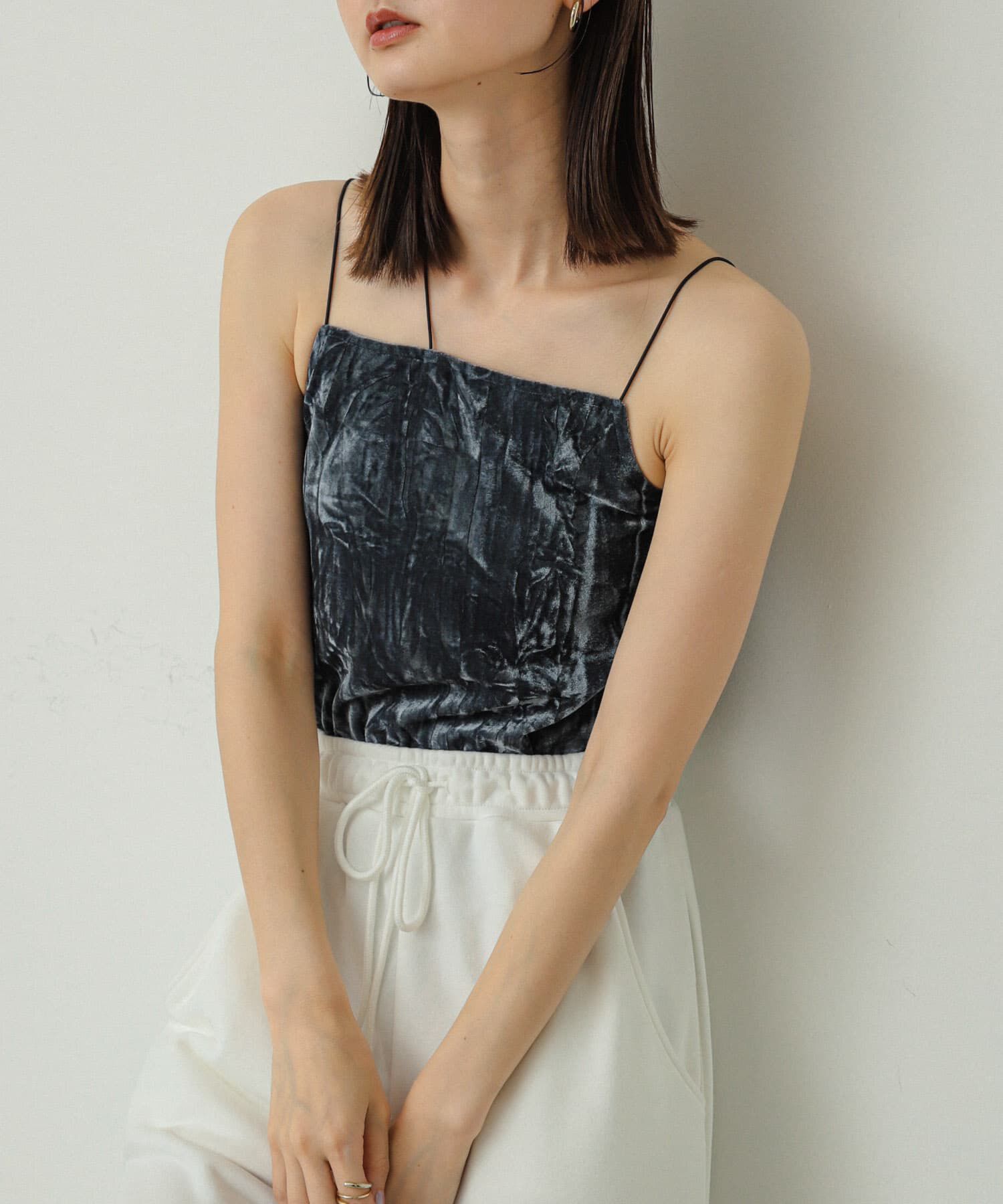 SENSE OF PLACE by URBAN RESEARCH「『サイズ展開あり』ベロアカップツキキャミソール」|キャミソール|グレー