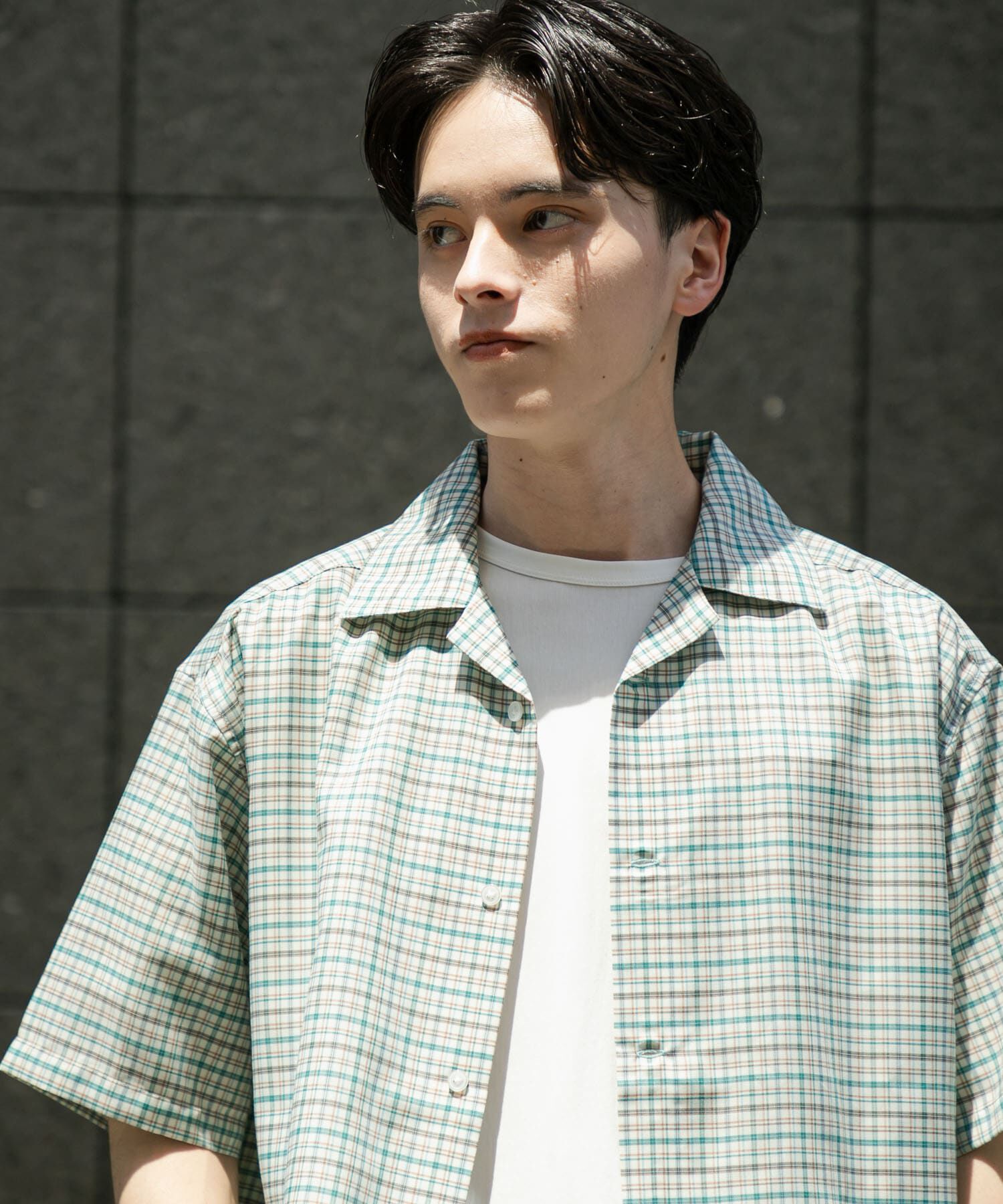 SENSE OF PLACE by URBAN RESEARCH「チェックオープンカラーショートスリーブシャツ」|シャツ・ブラウス|