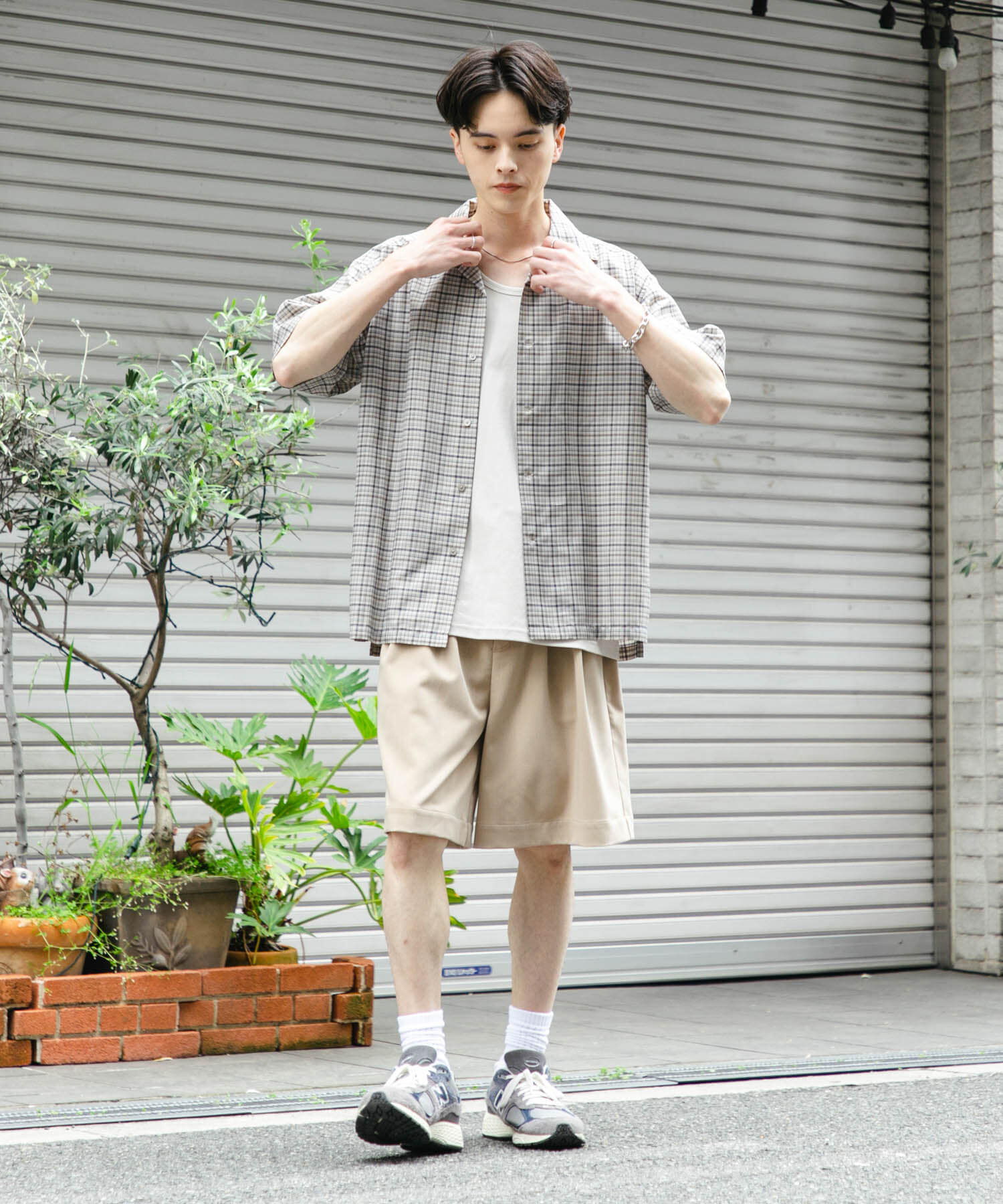 SENSE OF PLACE by URBAN RESEARCH「チェックオープンカラーショートスリーブシャツ」|シャツ・ブラウス|