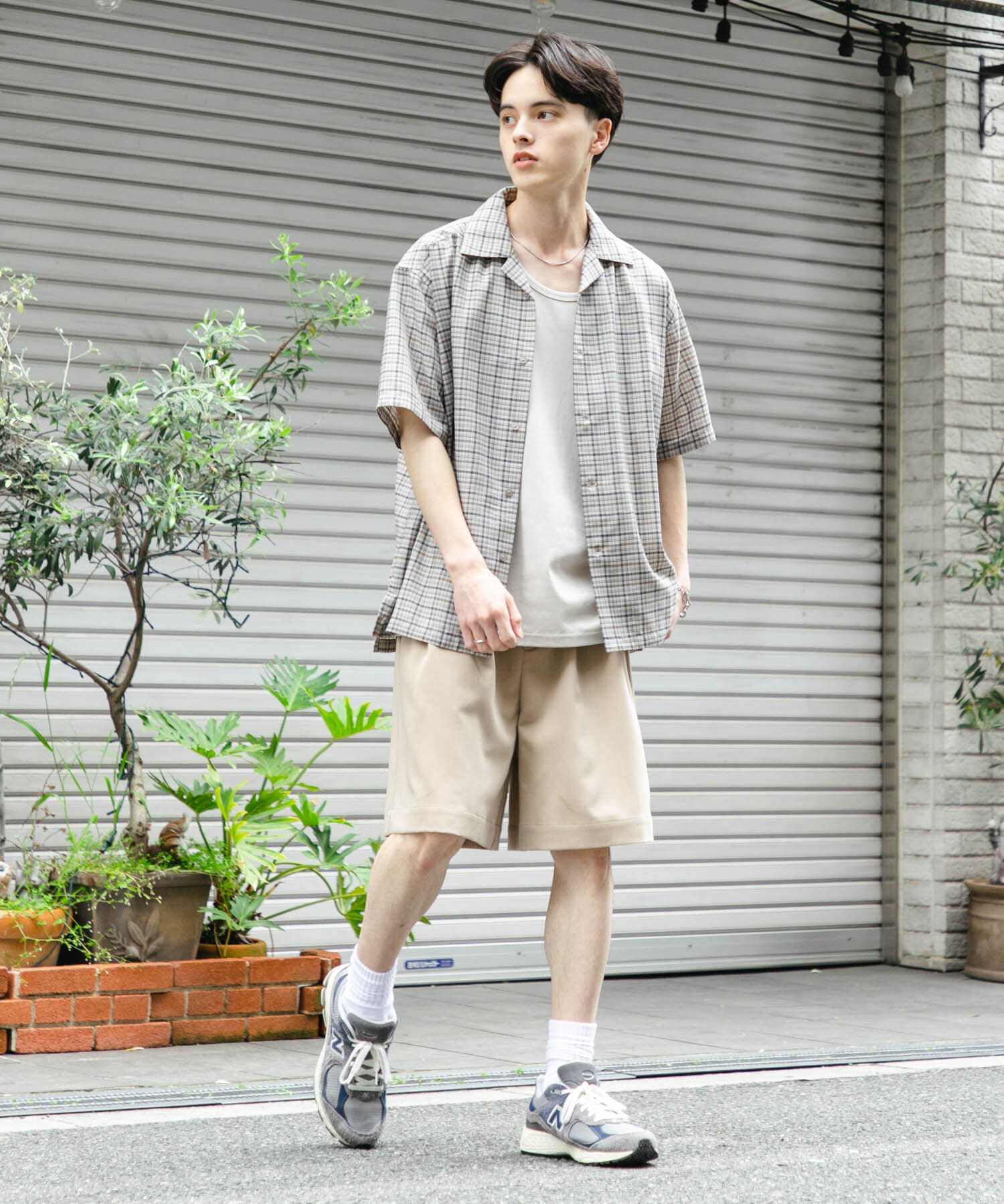 SENSE OF PLACE by URBAN RESEARCH「チェックオープンカラーショートスリーブシャツ」|シャツ・ブラウス|