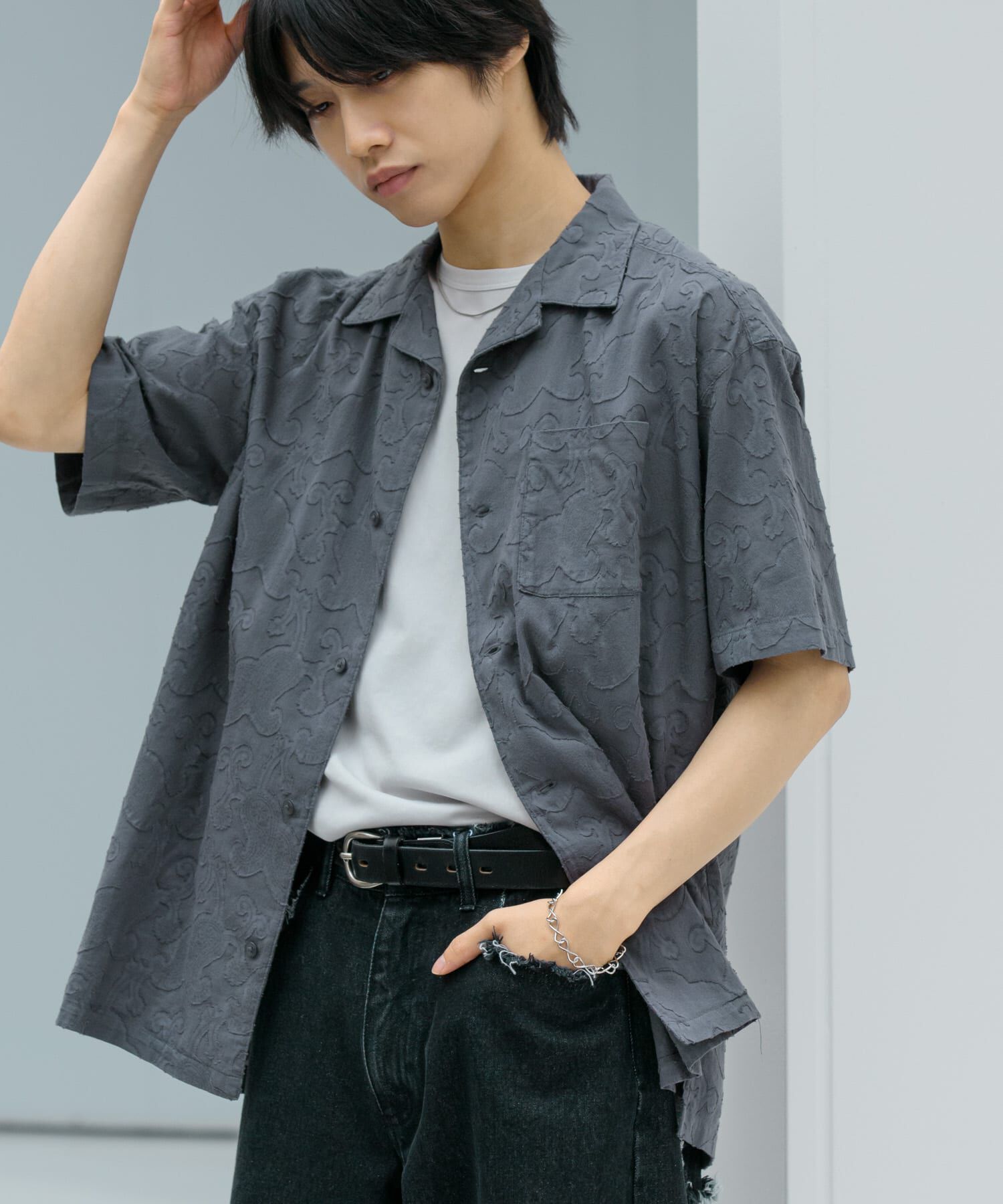 SENSE OF PLACE by URBAN RESEARCH「ペイズリーオープンカラーシャツ(5分袖)」|シャツ・ブラウス|