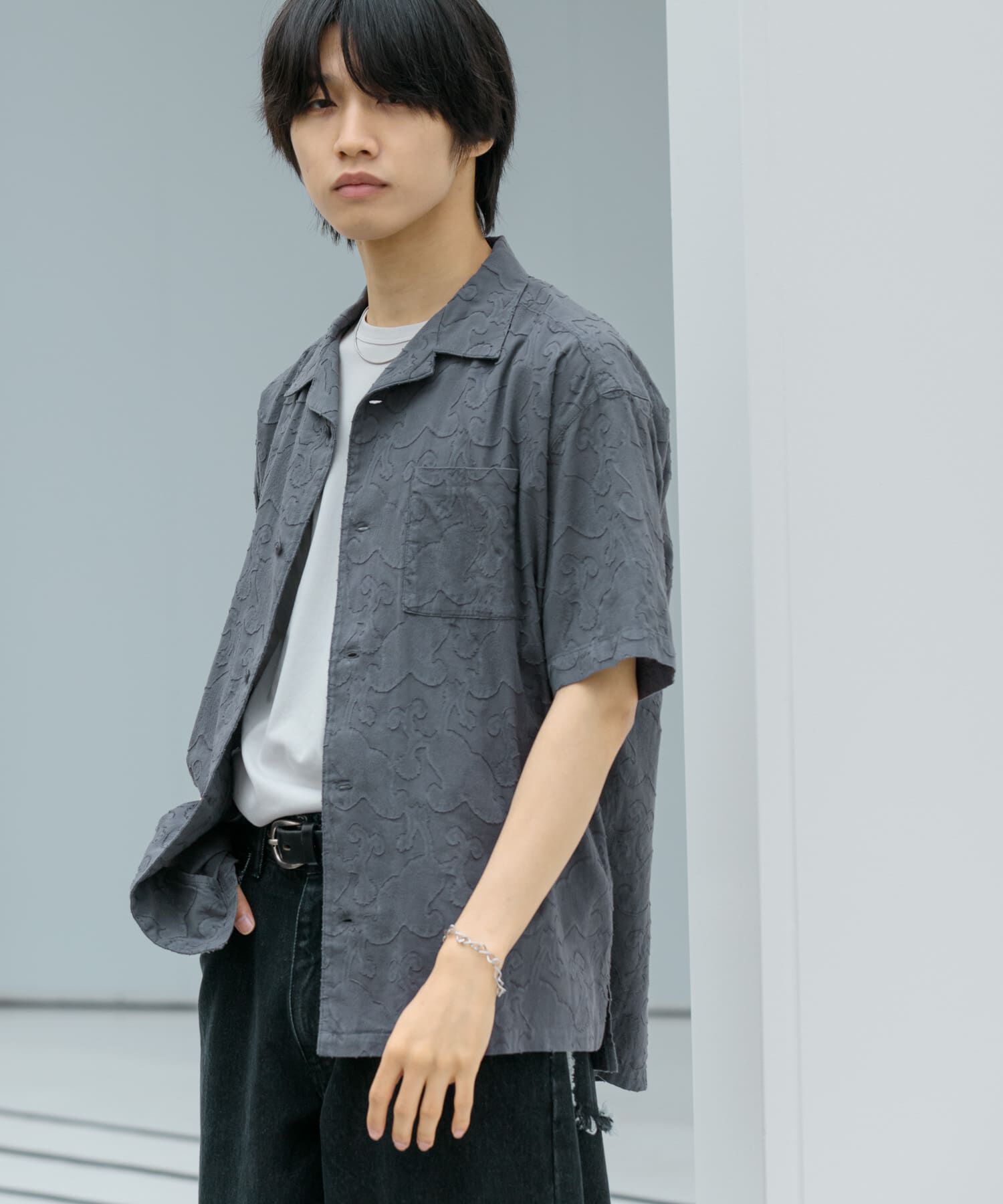 SENSE OF PLACE by URBAN RESEARCH「ペイズリーオープンカラーシャツ(5分袖)」|シャツ・ブラウス|