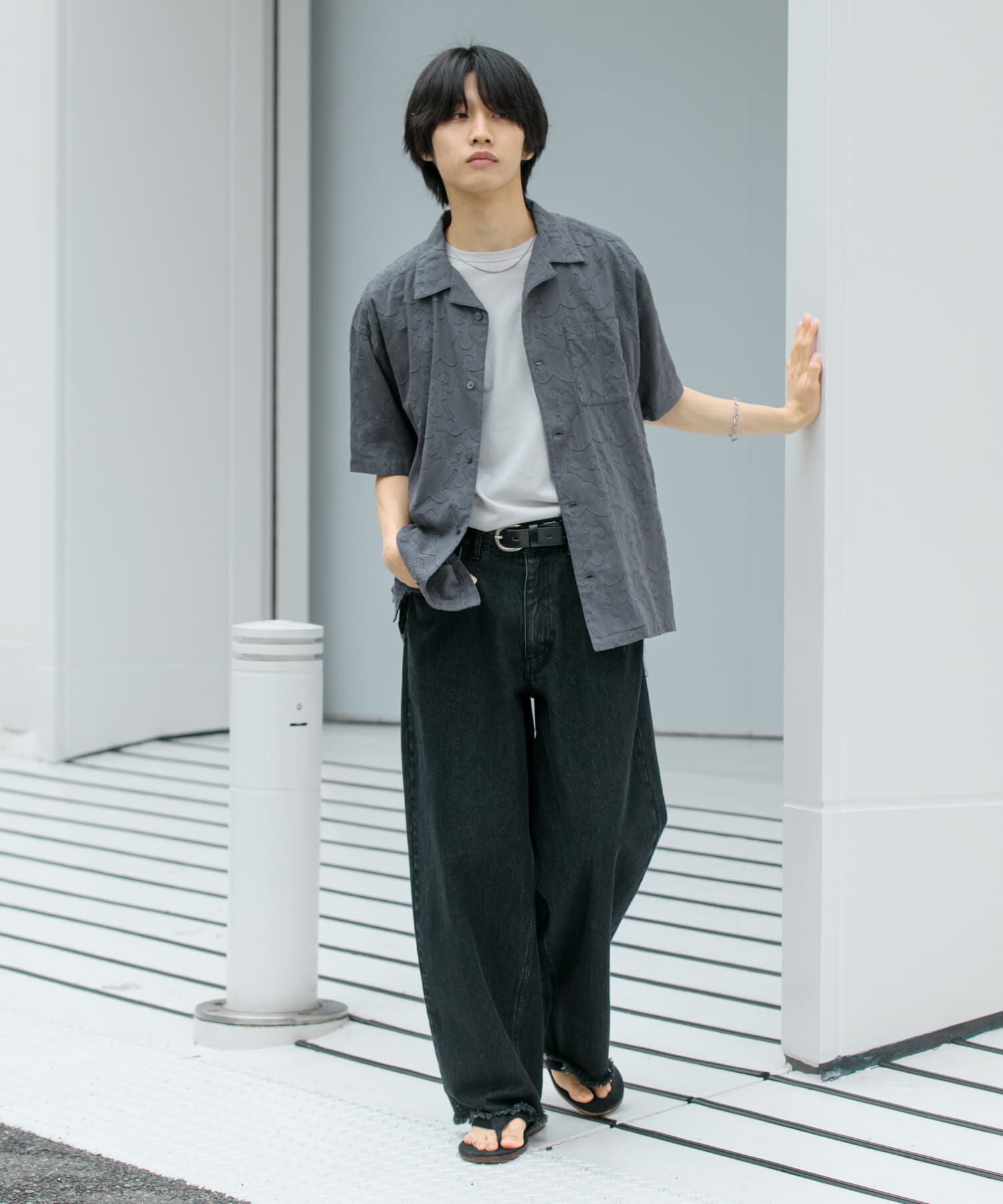 SENSE OF PLACE by URBAN RESEARCH「ペイズリーオープンカラーシャツ(5分袖)」|シャツ・ブラウス|