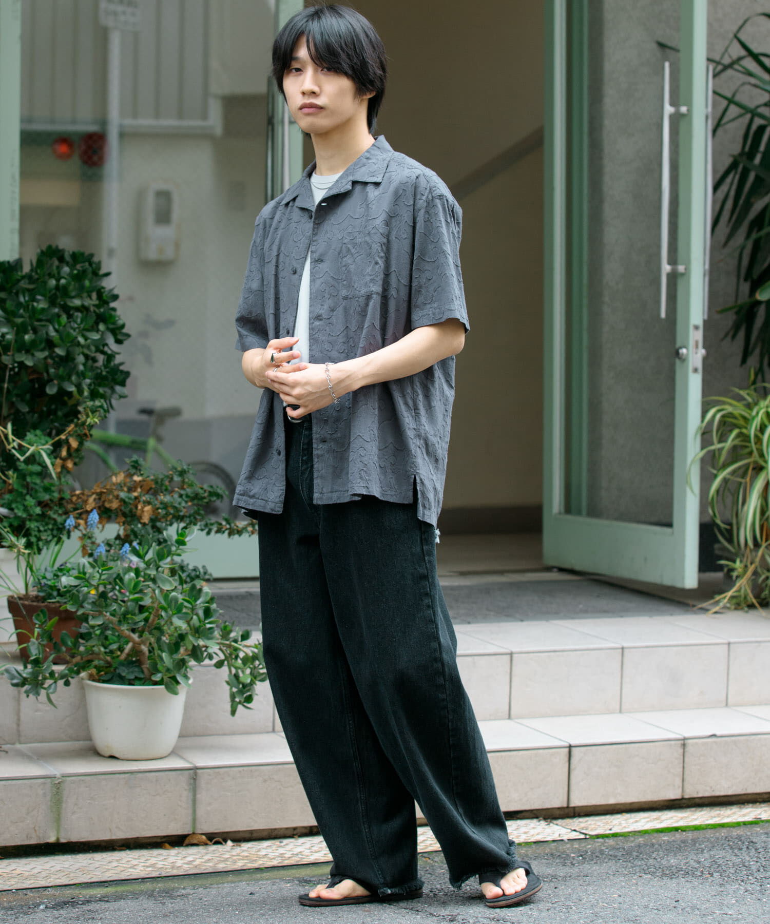 SENSE OF PLACE by URBAN RESEARCH「ペイズリーオープンカラーシャツ(5分袖)」|シャツ・ブラウス|