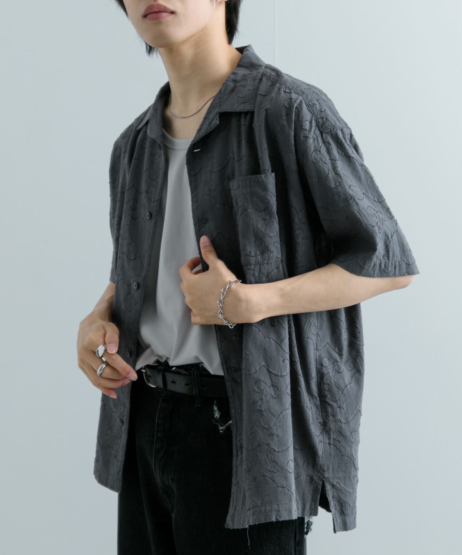 SENSE OF PLACE by URBAN RESEARCH「ペイズリーオープンカラーシャツ(5分袖)」|シャツ・ブラウス|