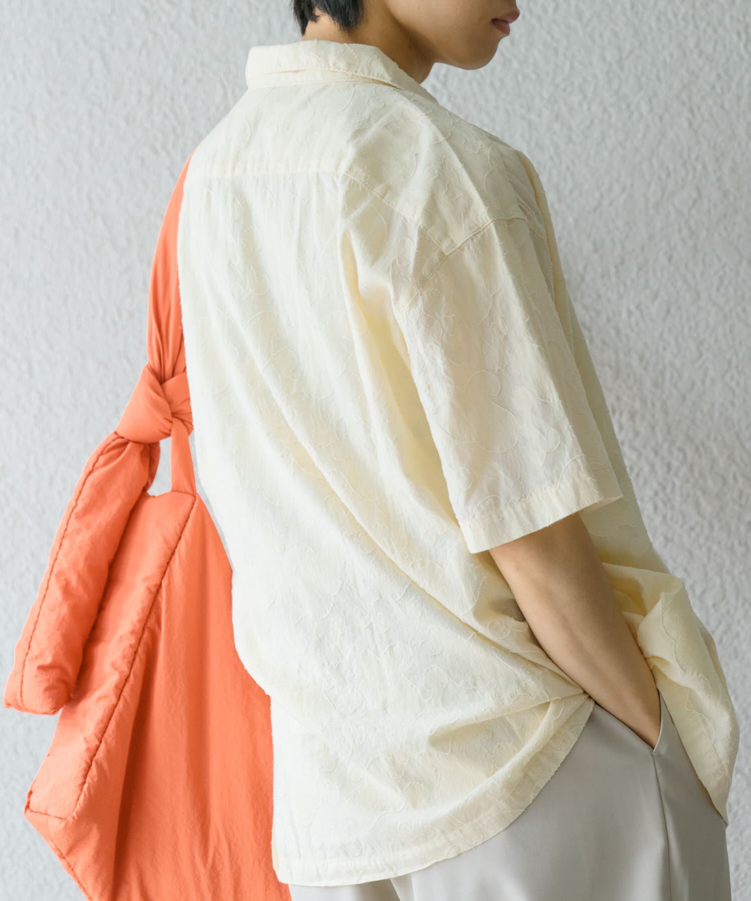 SENSE OF PLACE by URBAN RESEARCH「ペイズリーオープンカラーシャツ(5分袖)」|シャツ・ブラウス|ライトベージュ