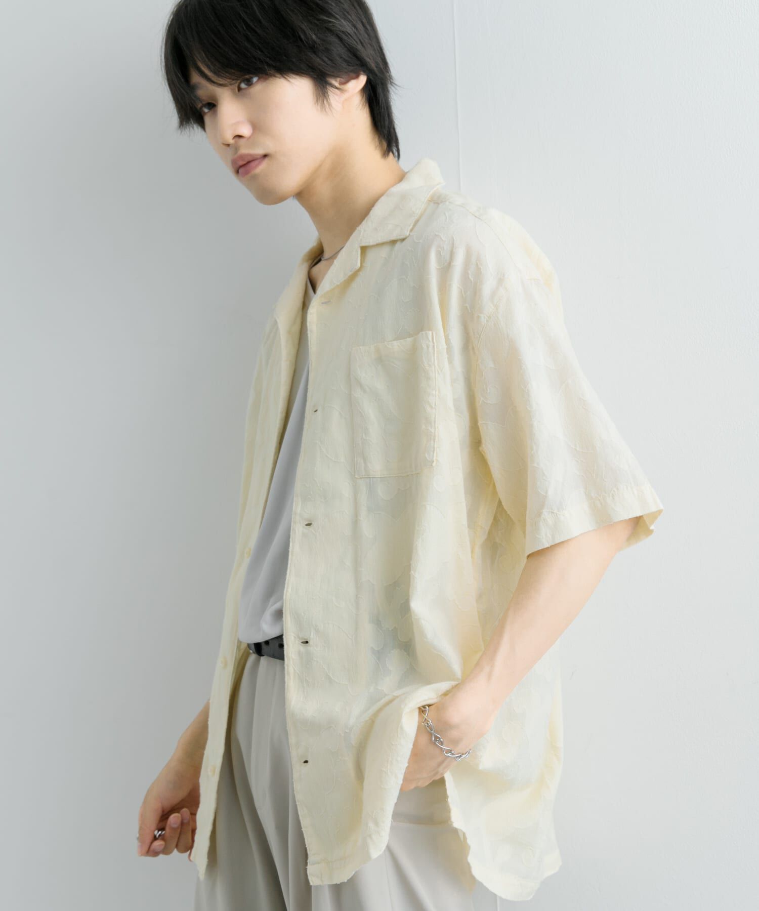 SENSE OF PLACE by URBAN RESEARCH「ペイズリーオープンカラーシャツ(5分袖)」|シャツ・ブラウス|