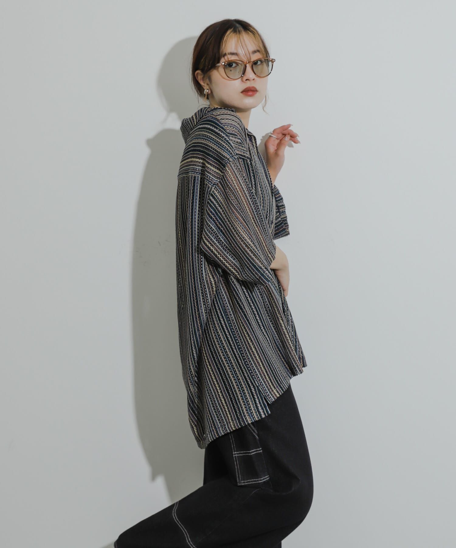 SENSE OF PLACE by URBAN RESEARCH「『ユニセックス』『洗濯可』アソートレースオープンカラーシャツ(5分袖)」|シャツ・ブラウス|