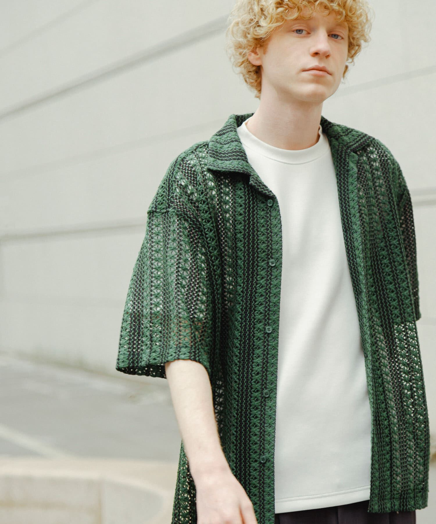 SENSE OF PLACE by URBAN RESEARCH「『ユニセックス』『洗濯可』アソートレースオープンカラーシャツ(5分袖)」|シャツ・ブラウス|その他6