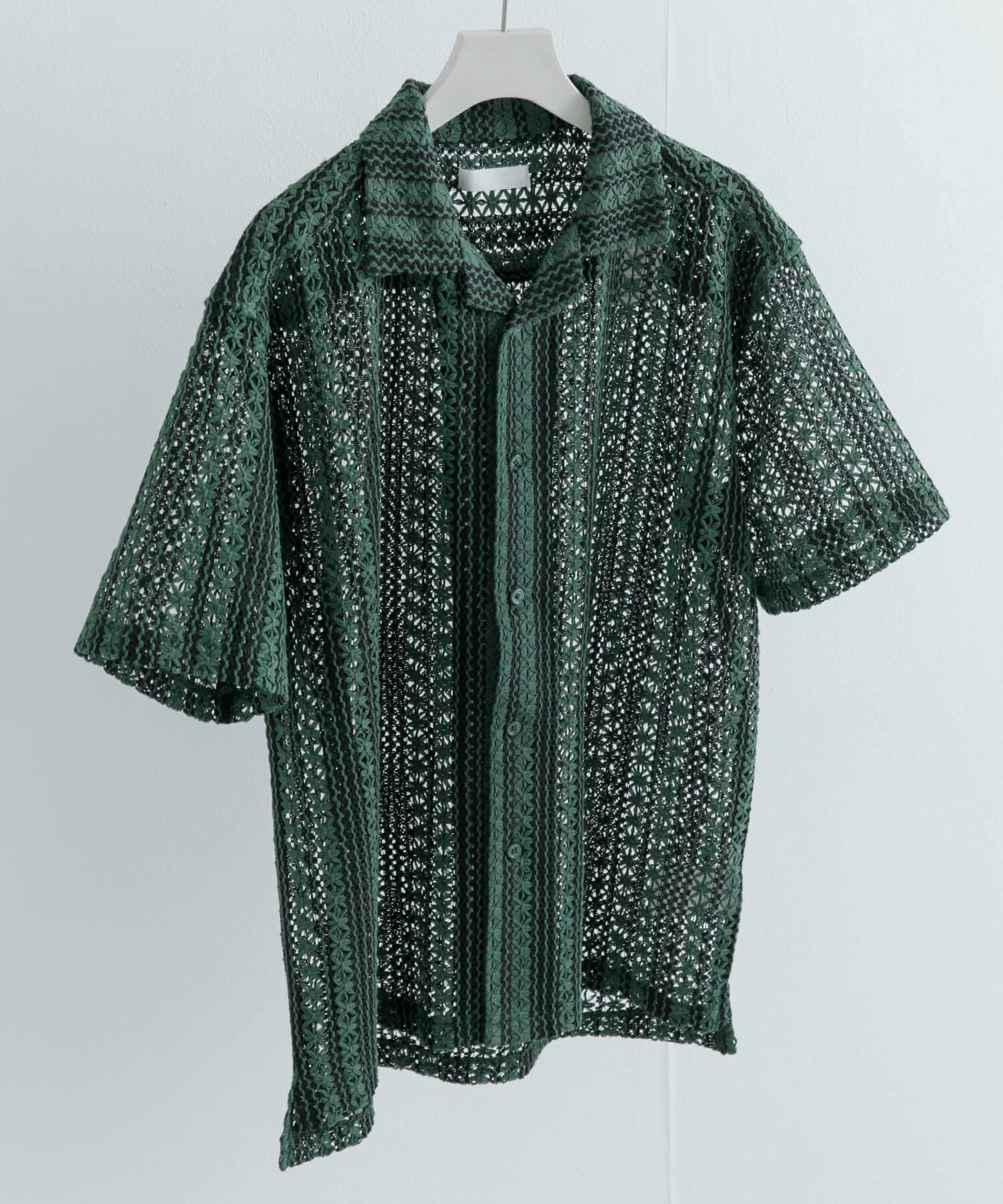 SENSE OF PLACE by URBAN RESEARCH「『ユニセックス』『洗濯可』アソートレースオープンカラーシャツ(5分袖)」|シャツ・ブラウス|