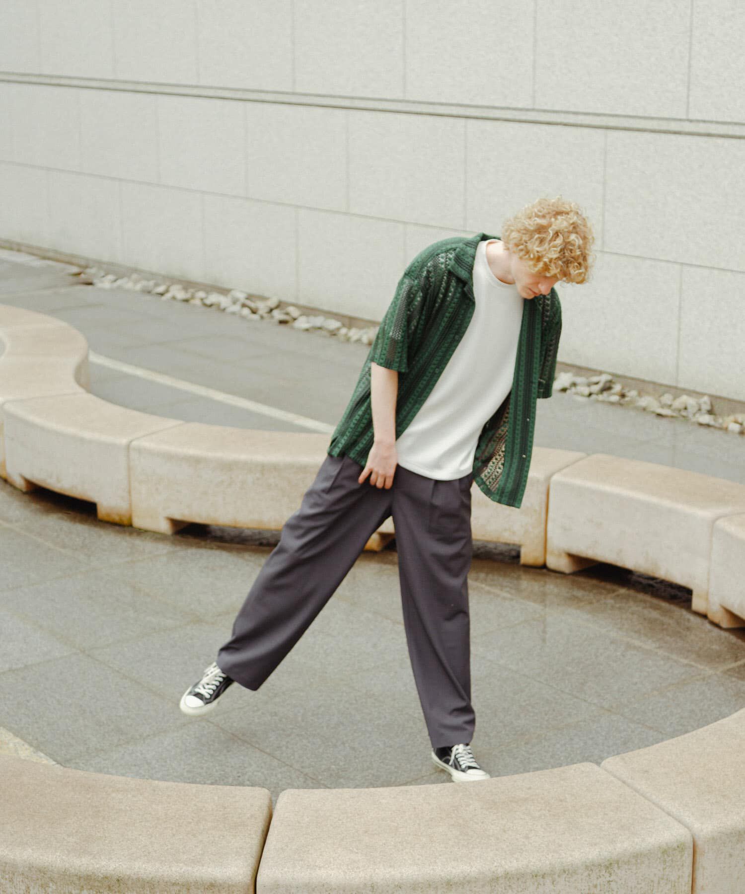 SENSE OF PLACE by URBAN RESEARCH「『ユニセックス』『洗濯可』アソートレースオープンカラーシャツ(5分袖)」|シャツ・ブラウス|