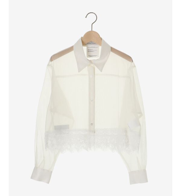 le.coeur blanc「《手洗い可能》MAISON MAVERICK レースクロップドブラウス」|シャツ・ブラウス|