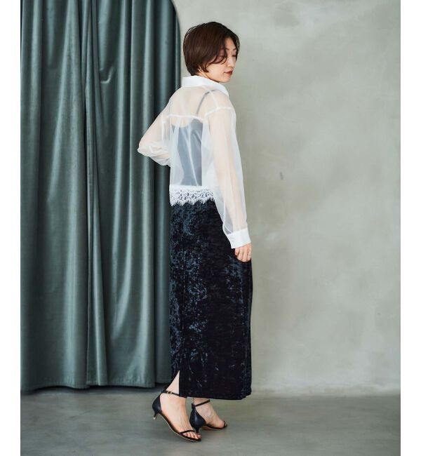 le.coeur blanc「《手洗い可能》MAISON MAVERICK レースクロップドブラウス」|シャツ・ブラウス|