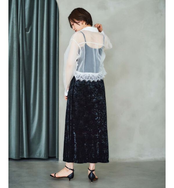 le.coeur blanc「《手洗い可能》MAISON MAVERICK レースクロップドブラウス」|シャツ・ブラウス|