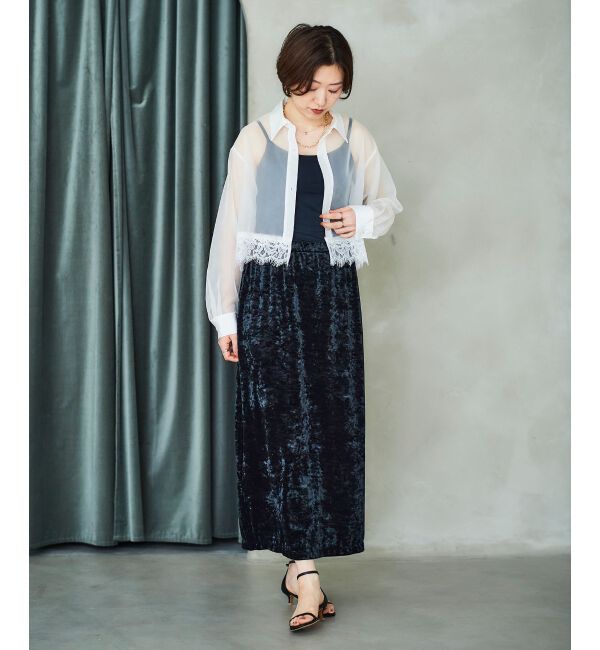 le.coeur blanc「《手洗い可能》MAISON MAVERICK レースクロップドブラウス」|シャツ・ブラウス|