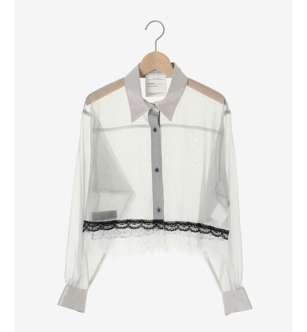 le.coeur blanc「《手洗い可能》MAISON MAVERICK レースクロップドブラウス」|シャツ・ブラウス|
