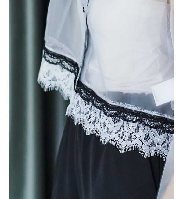 le.coeur blanc「《手洗い可能》MAISON MAVERICK レースクロップドブラウス」|シャツ・ブラウス|