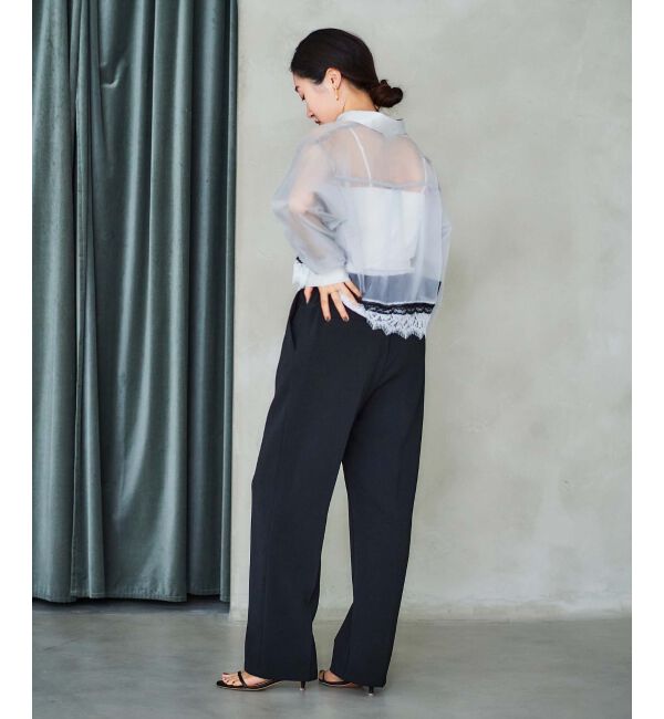 le.coeur blanc「《手洗い可能》MAISON MAVERICK レースクロップドブラウス」|シャツ・ブラウス|