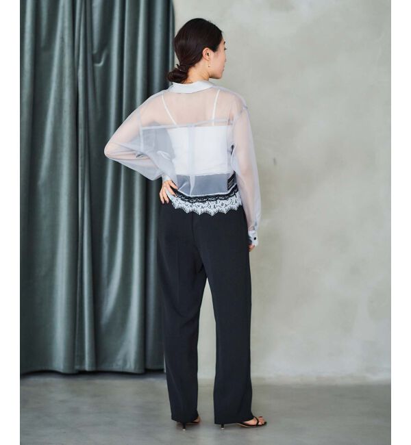 le.coeur blanc「《手洗い可能》MAISON MAVERICK レースクロップドブラウス」|シャツ・ブラウス|