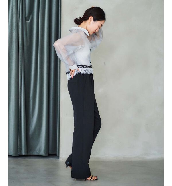 le.coeur blanc「《手洗い可能》MAISON MAVERICK レースクロップドブラウス」|シャツ・ブラウス|