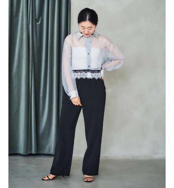 le.coeur blanc「《手洗い可能》MAISON MAVERICK レースクロップドブラウス」|シャツ・ブラウス|