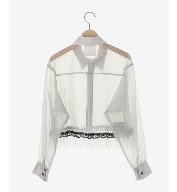 le.coeur blanc「《手洗い可能》MAISON MAVERICK レースクロップドブラウス」|シャツ・ブラウス|
