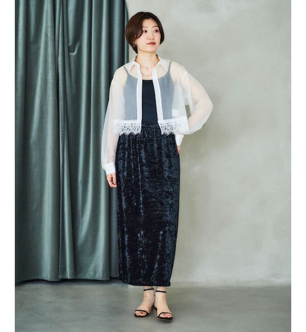 le.coeur blanc「《手洗い可能》MAISON MAVERICK レースクロップドブラウス」|シャツ・ブラウス|