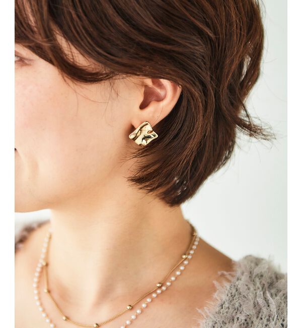 le.coeur blanc「ニュアンススクエアピアス」|ピアス|ゴールド